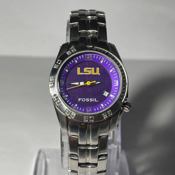 LSU Tigers NCAA Stainless-Steel Women's Watch by Fossil NEW - Picture 6 of 7